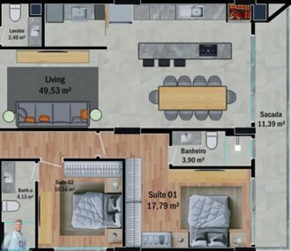 Apartamento, 3 quartos, 146 m² - Foto 3