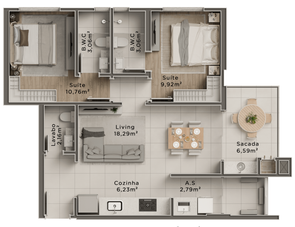 Apartamento, 2 quartos, 76 m² - Foto 16