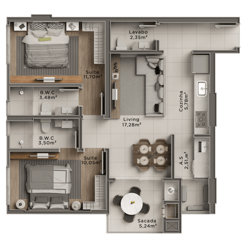 Apartamento, 2 quartos, 76 m² - Foto 15