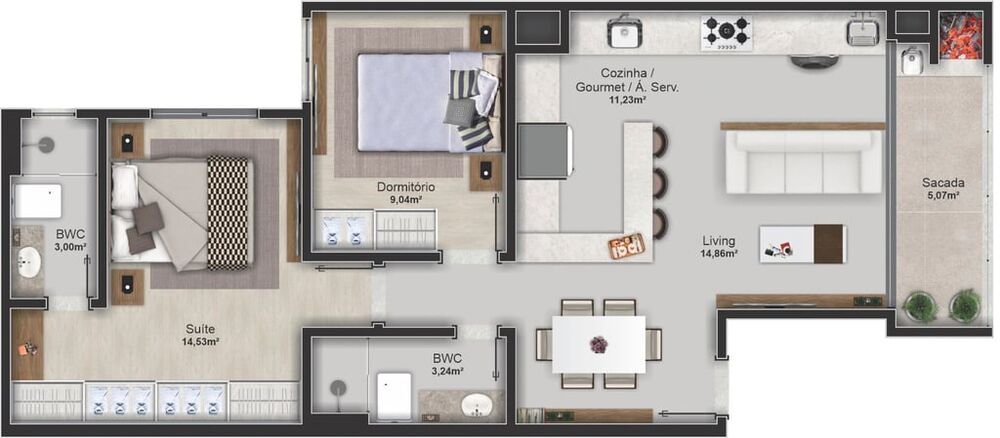 Apartamento, 2 quartos, 71 m² - Foto 8