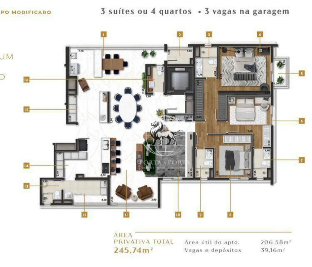 Apartamento, 4 quartos, 206 m² - Foto 3