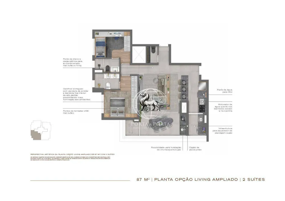 Apartamento, 2 quartos, 87 m² - Foto 1