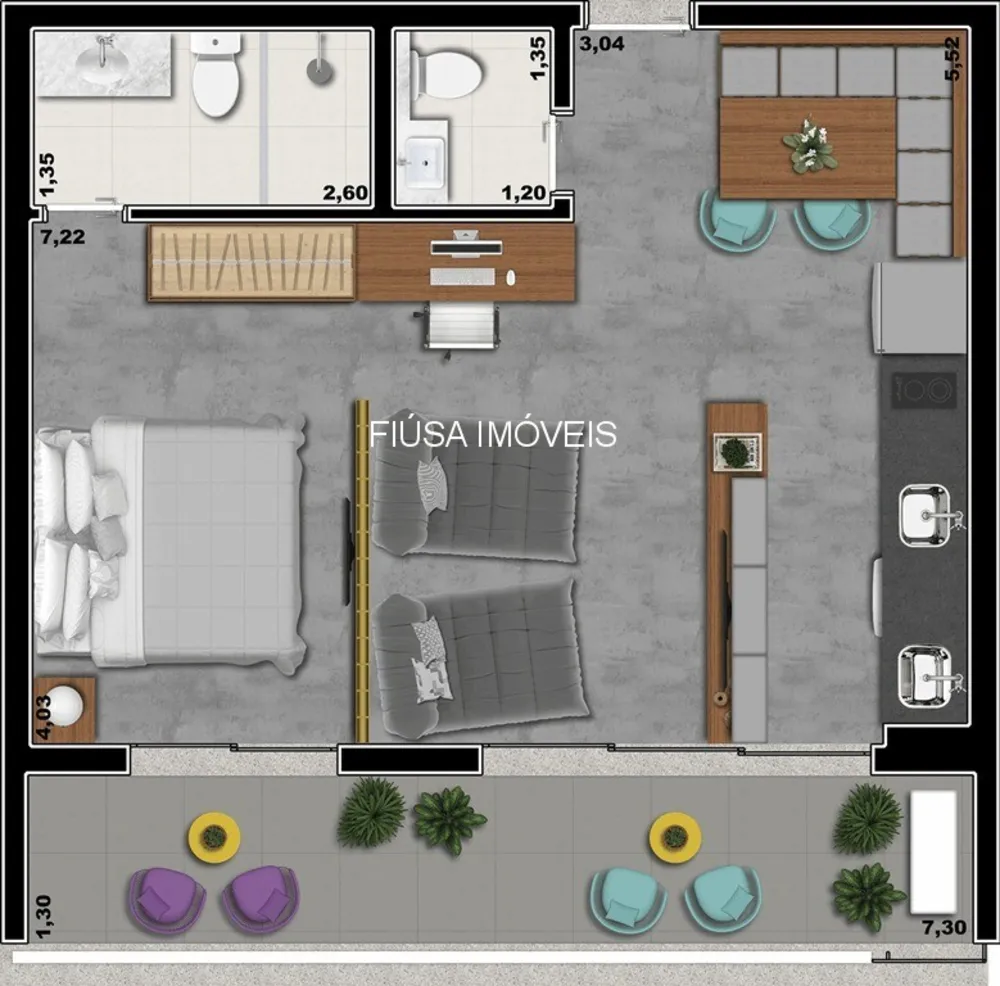 Apartamento, 1 quarto, 56 m² - Foto 9