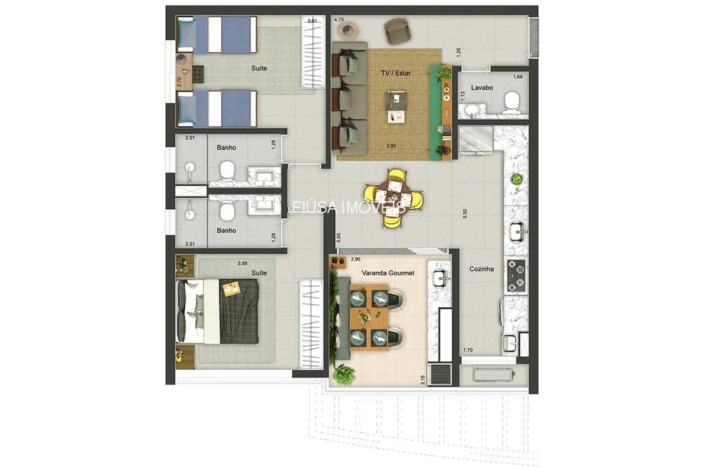 Apartamento, 2 quartos, 80 m² - Foto 2