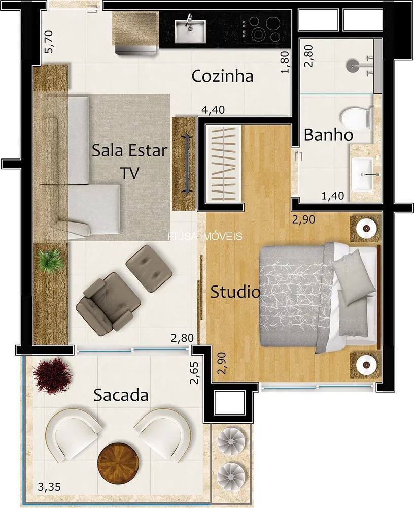 Apartamento, 1 quarto, 48 m² - Foto 8