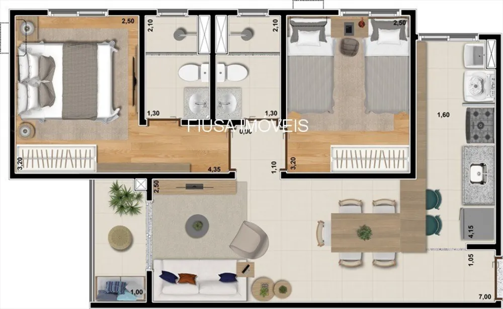 Apartamento, 2 quartos, 56 m² - Foto 7