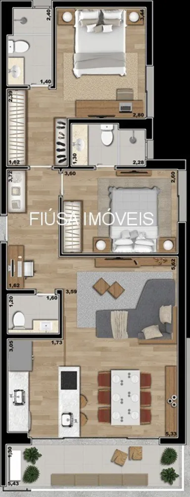 Apartamento, 2 quartos, 56 m² - Foto 12