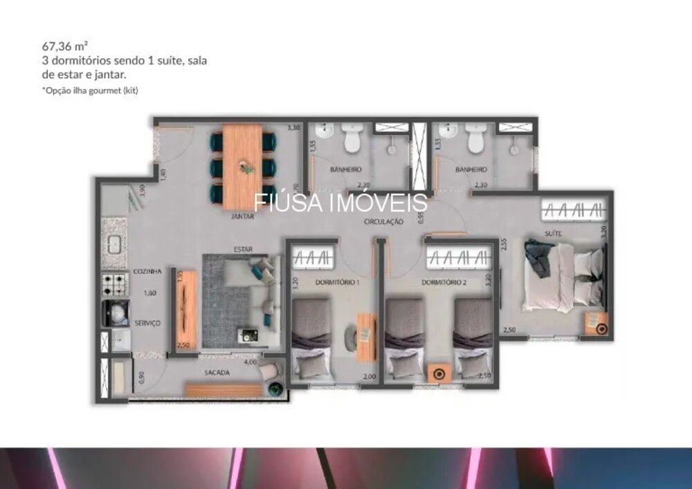 Apartamento, 3 quartos, 67 m² - Foto 2
