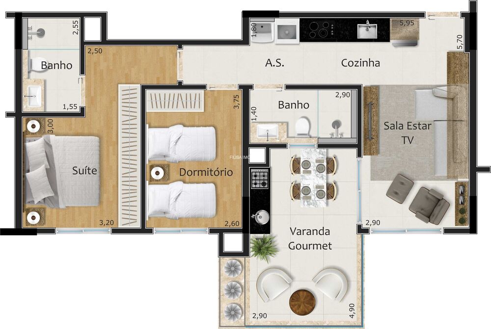 Apartamento, 1 quarto, 48 m² - Foto 13