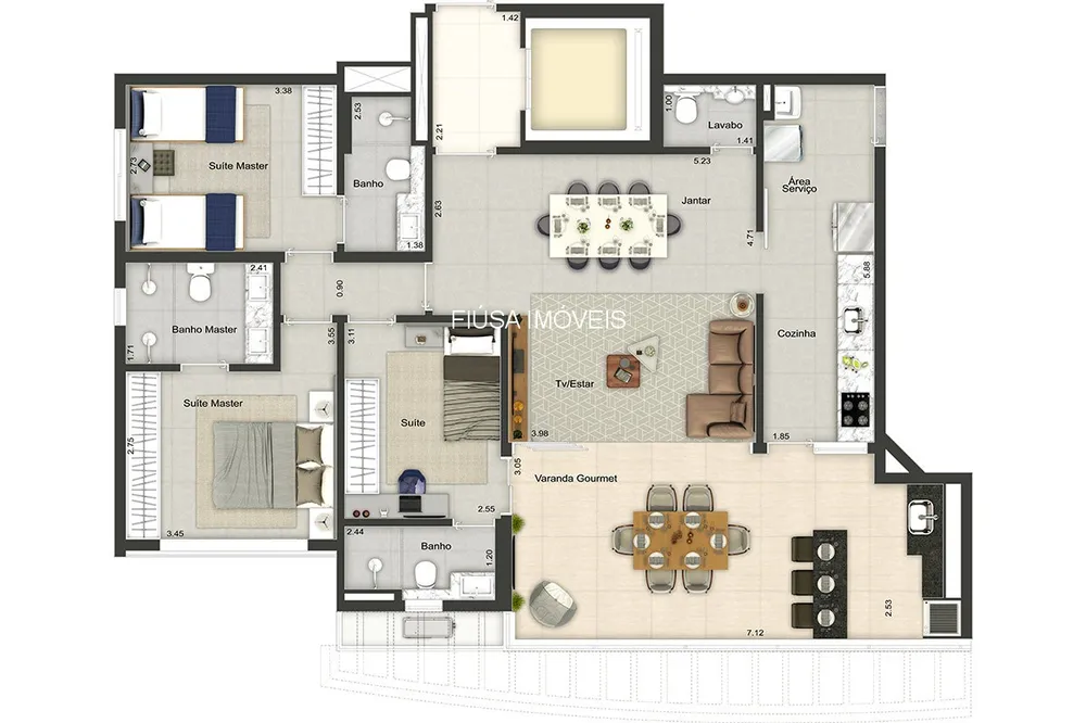 Cobertura, 3 quartos, 124 m² - Foto 19