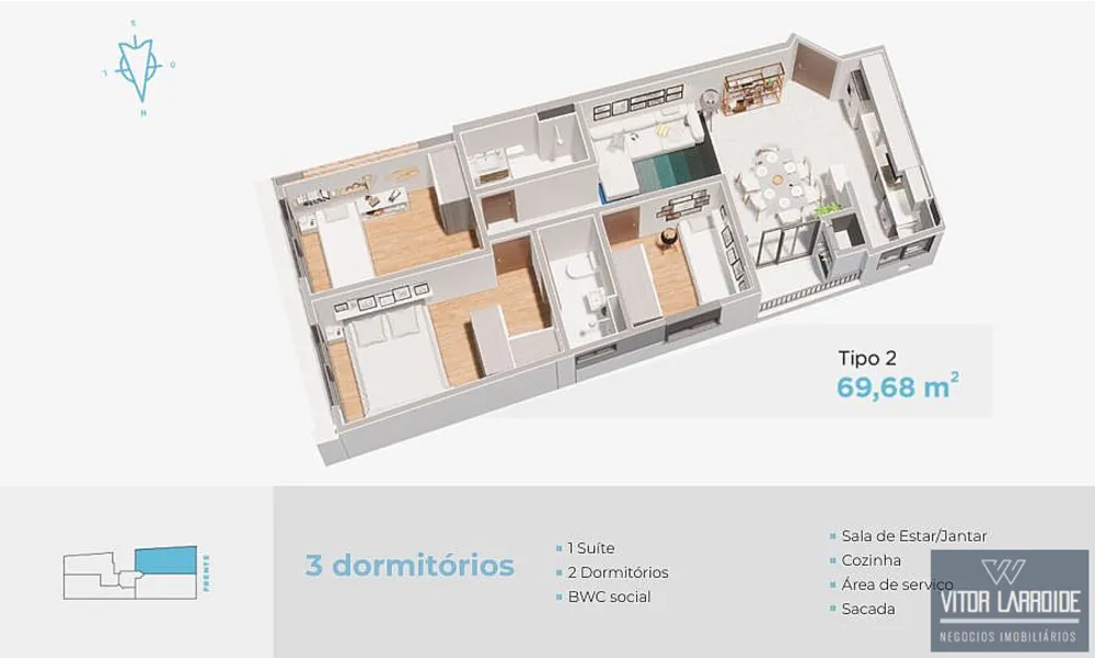 Apartamento, 3 quartos, 70 m² - Foto 4