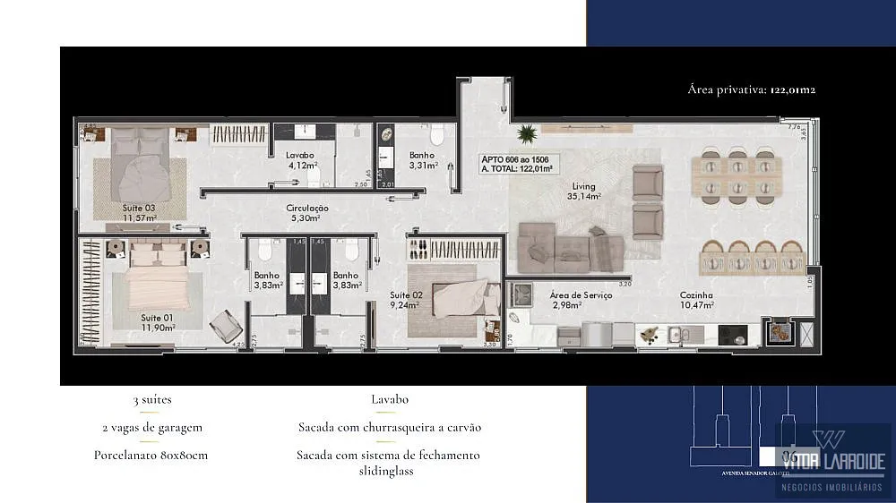 Apartamento, 3 quartos, 122 m² - Foto 8