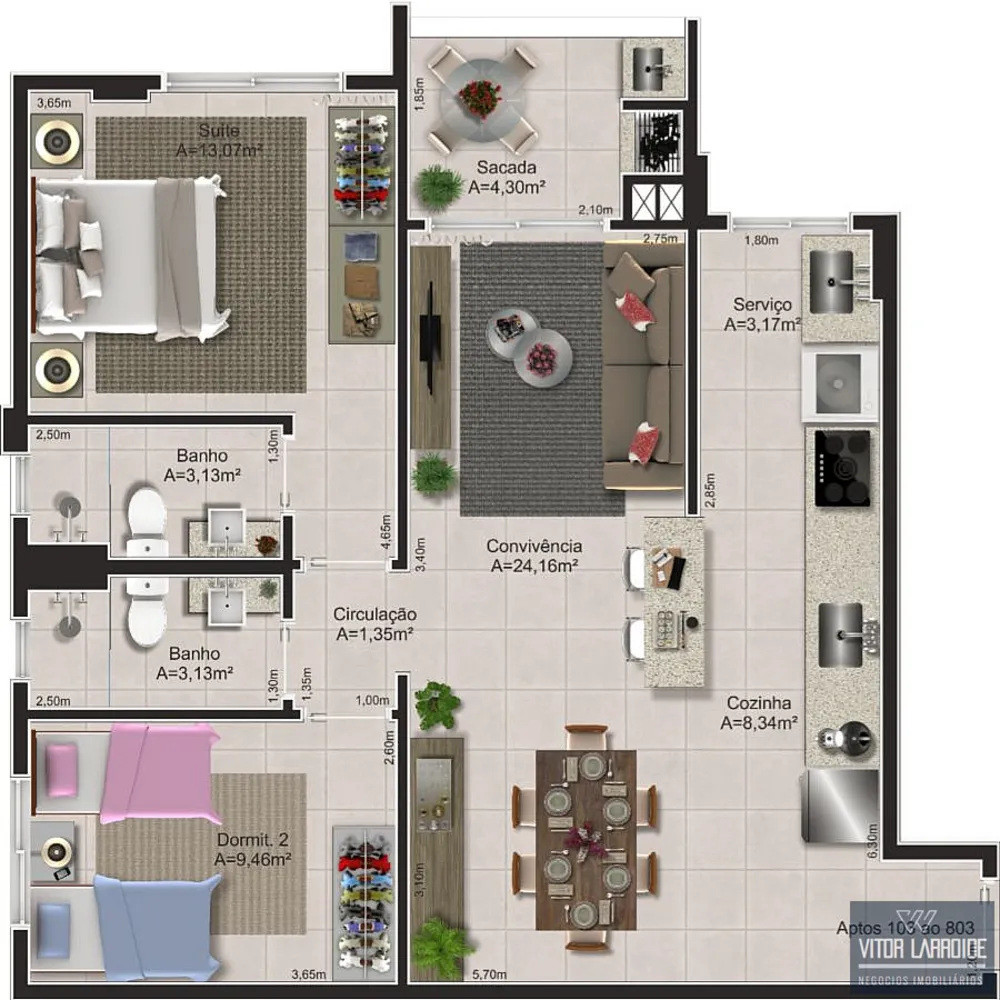 Apartamento, 2 quartos, 85 m² - Foto 1