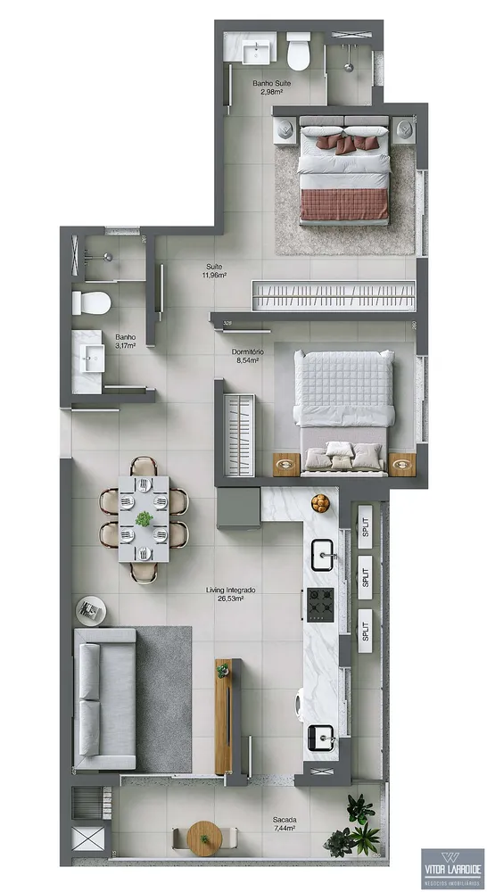 Apartamento, 2 quartos, 74 m² - Foto 1