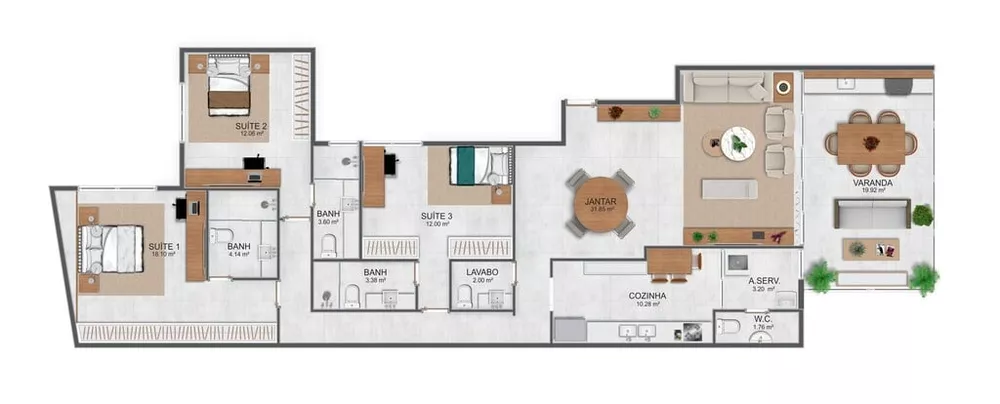 Apartamento à venda com 3 quartos, 147m² - Foto 5