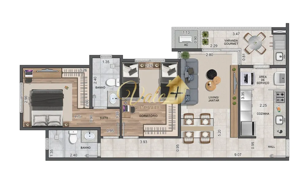Apartamento, 2 quartos, 71 m² - Foto 3