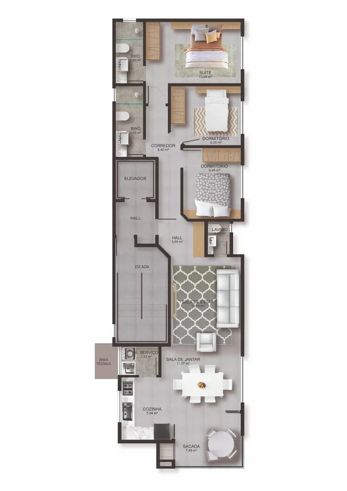 Apartamento à venda com 3 quartos, 97m² - Foto 3