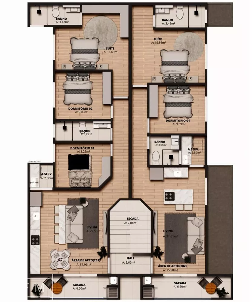 Apartamento, 2 quartos, 78 m² - Foto 7