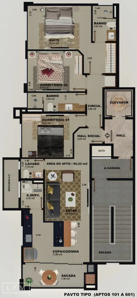 Apartamento, 3 quartos, 89 m² - Foto 8