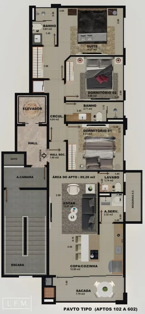 Apartamento, 3 quartos, 89 m² - Foto 9
