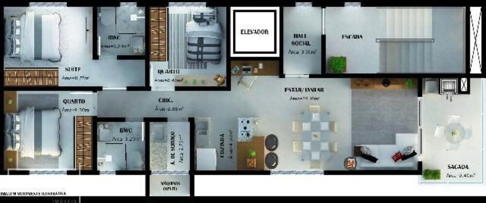 Apartamento, 3 quartos, 95 m² - Foto 3