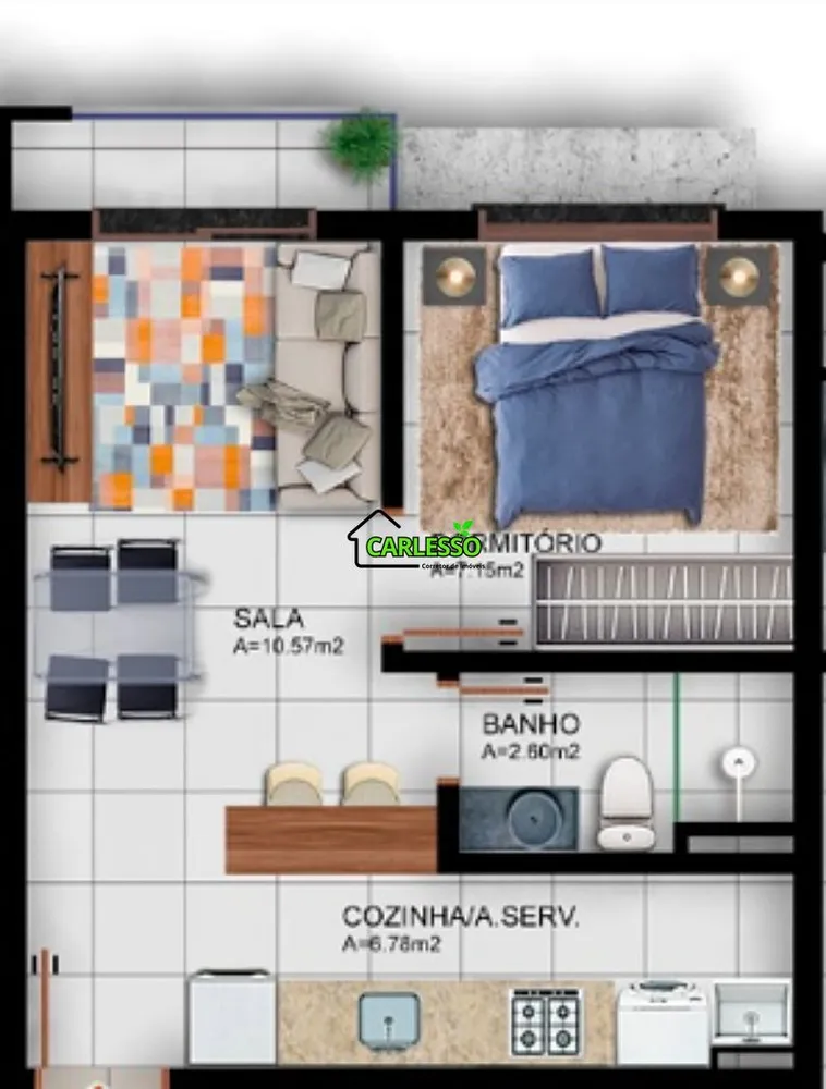 Apartamento, 1 quarto, 33 m² - Foto 3