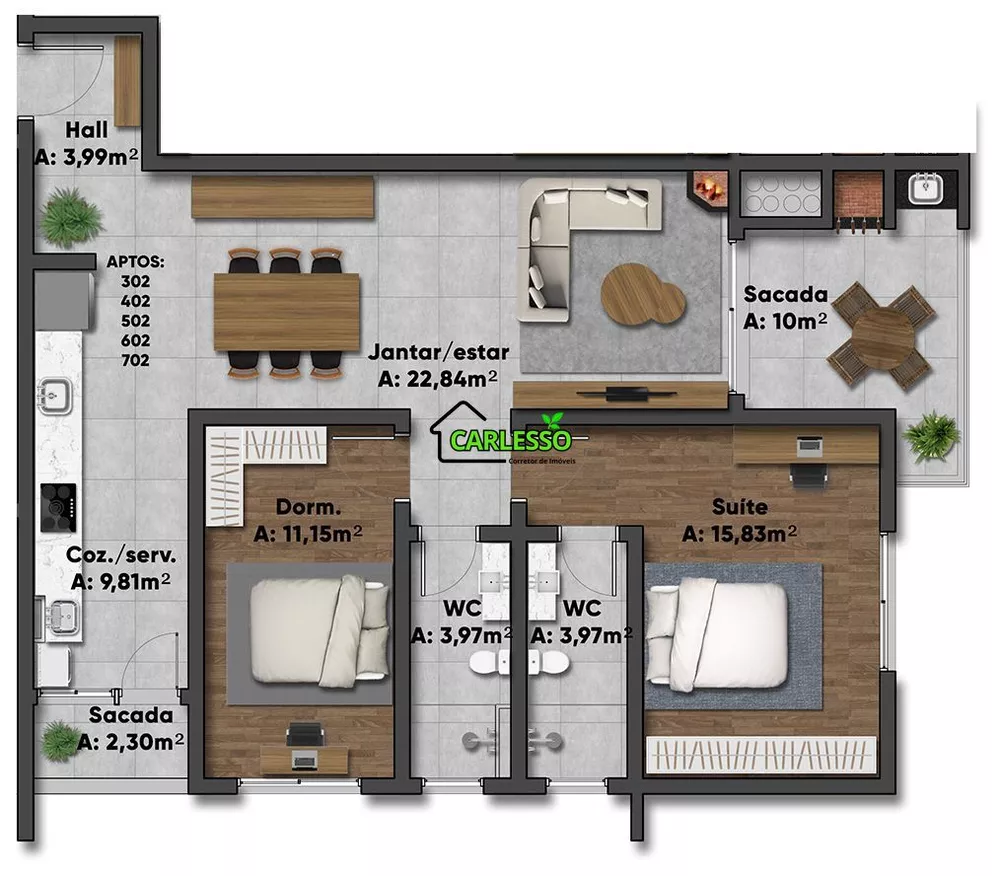 Apartamento, 2 quartos, 97 m² - Foto 2