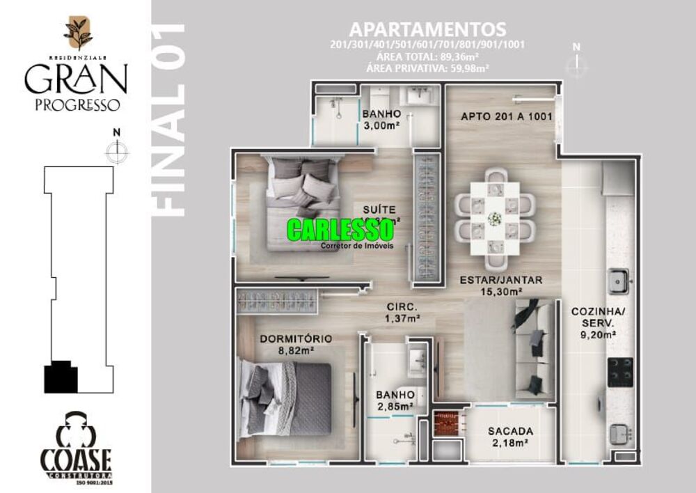 Apartamento, 2 quartos, 52 m² - Foto 4