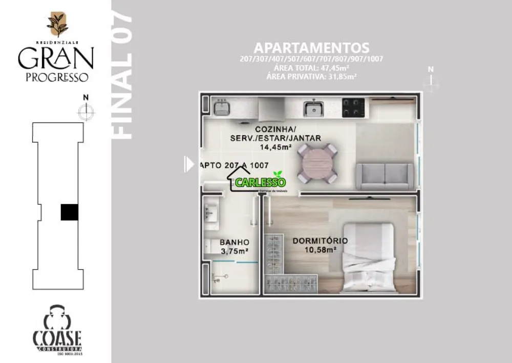 Apartamento, 2 quartos, 52 m² - Foto 8