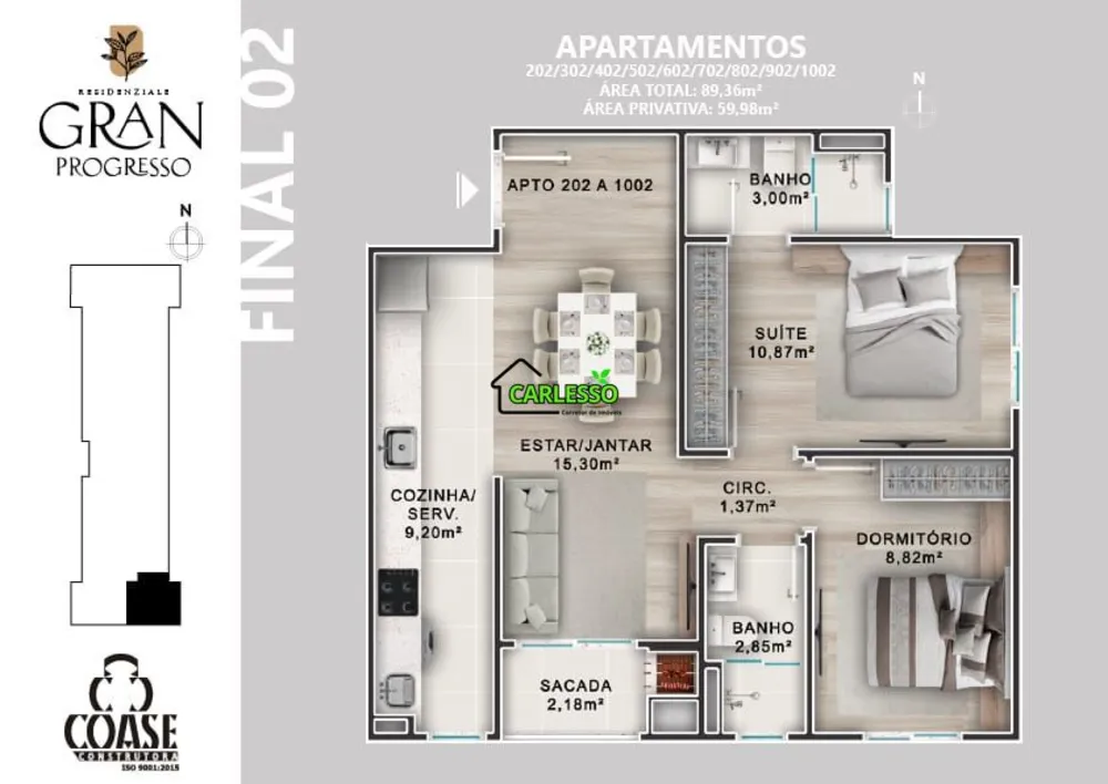 Apartamento, 2 quartos, 52 m² - Foto 15