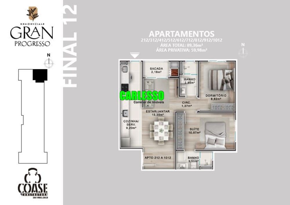 Apartamento, 2 quartos, 52 m² - Foto 3