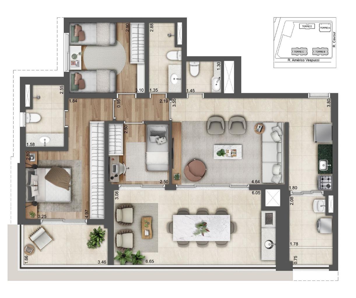 Apartamento à venda com 4 quartos, 350m² - Foto 2