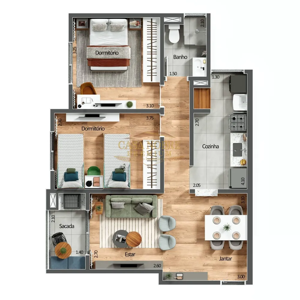 Apartamento, 2 quartos, 62 m² - Foto 4
