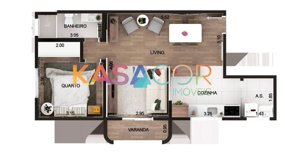 Apartamento, 1 quarto, 56 m² - Foto 5