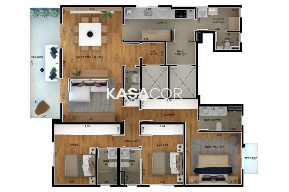 Apartamento, 3 quartos, 150 m² - Foto 8
