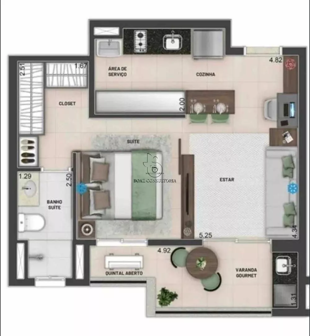 Apartamento, 1 quarto, 47 m² - Foto 1