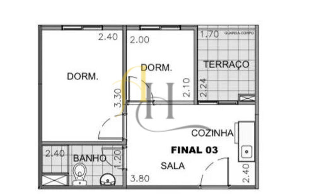 Apartamento, 1 quarto, 32 m² - Foto 2