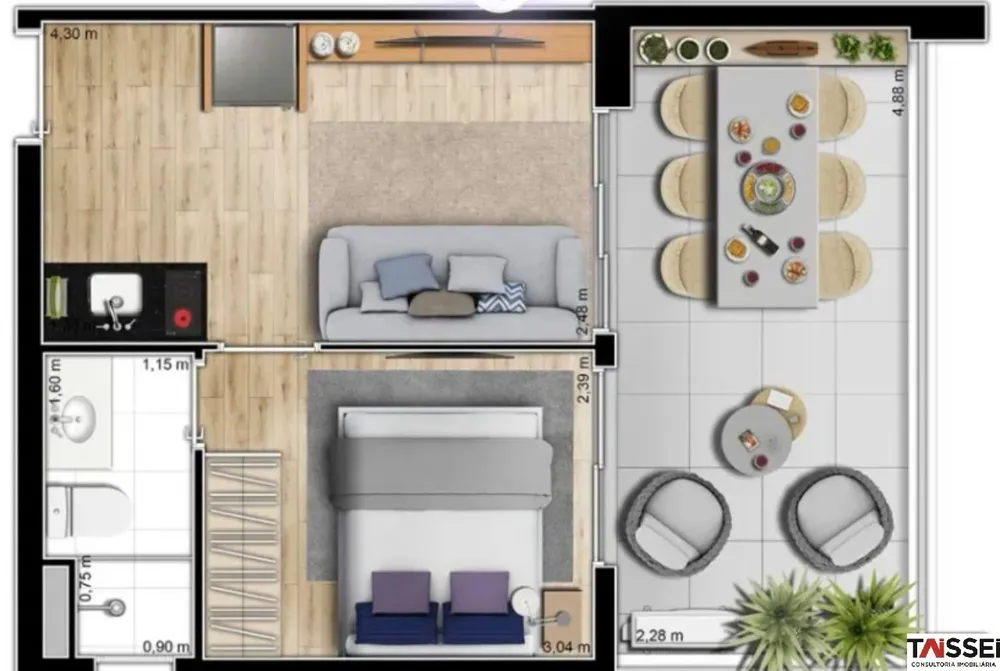 Apartamento, 1 quarto, 36 m² - Foto 2