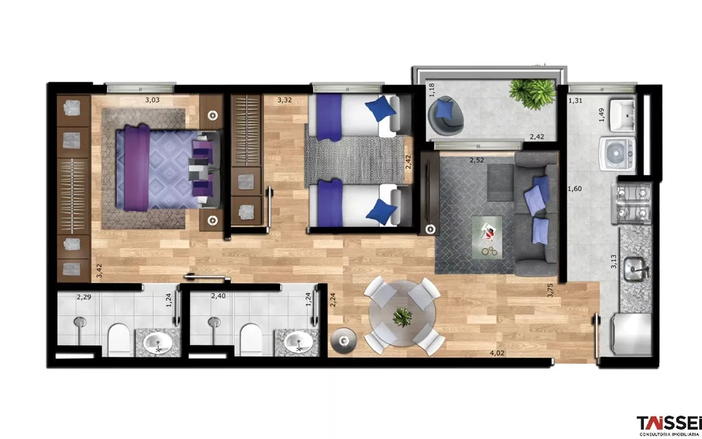 Apartamento à venda com 2 quartos, 55m² - Foto 7