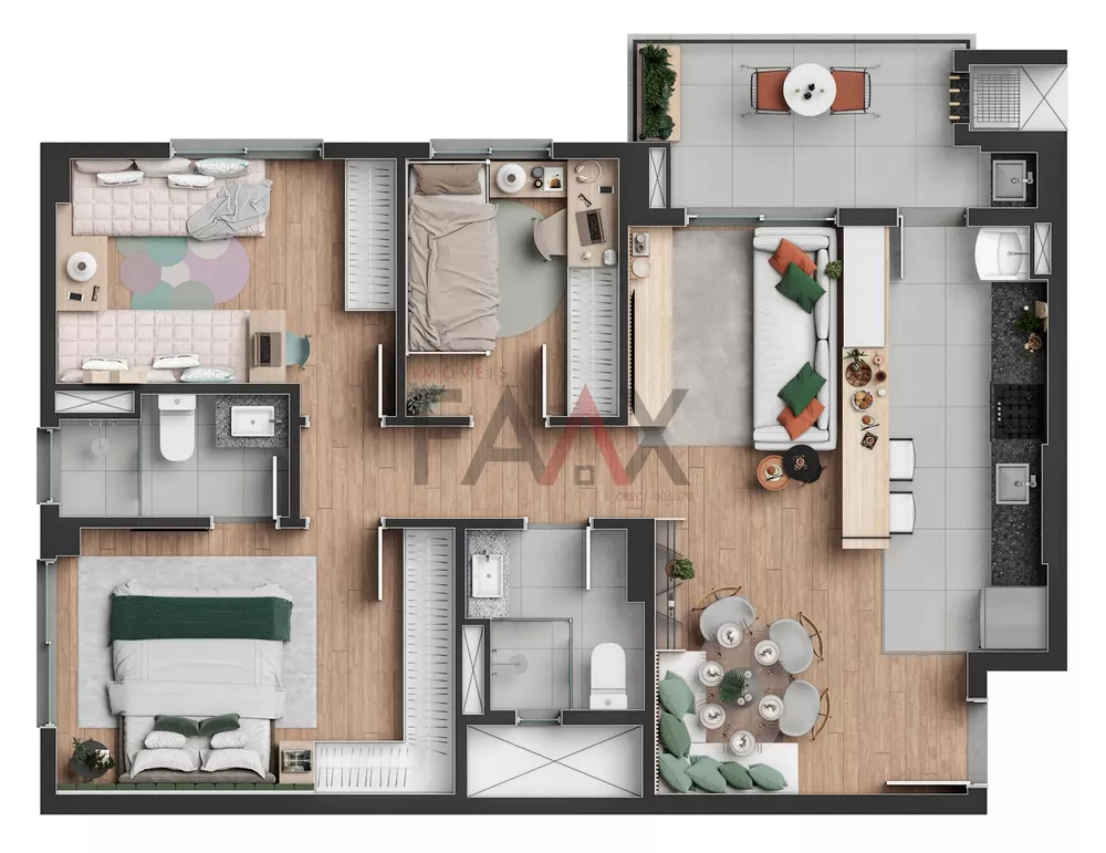 Apartamento à venda com 1 quarto, 60m² - Foto 3