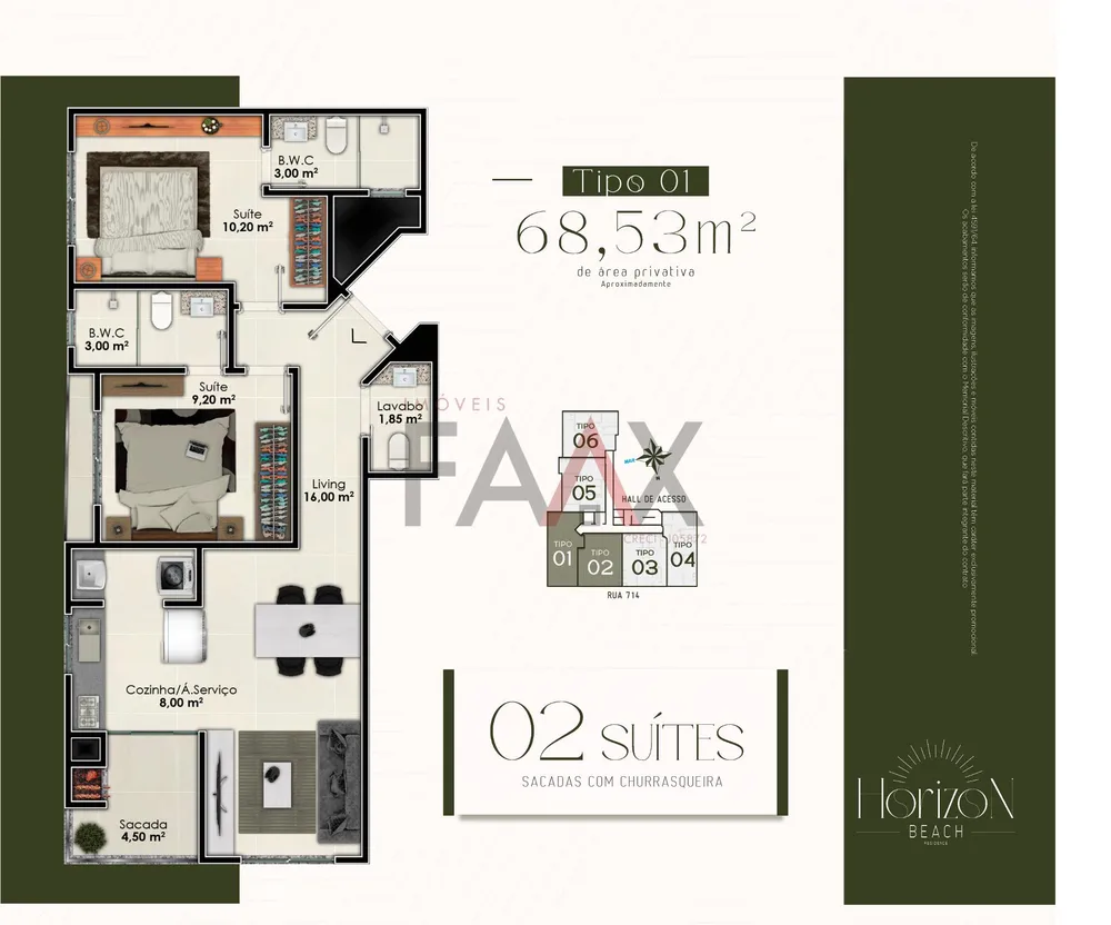Apartamento, 2 quartos, 68 m² - Foto 2