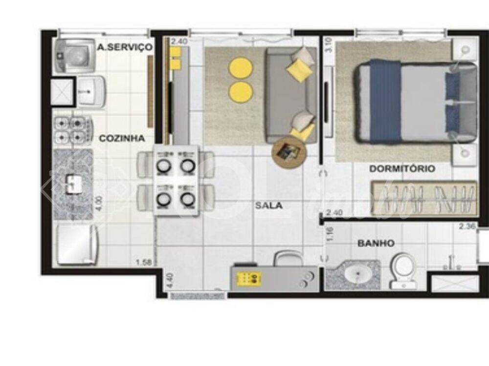 Apartamento, 1 quarto, 35 m² - Foto 6