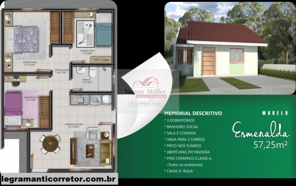 Casa, 3 quartos, 57 m² - Foto 7