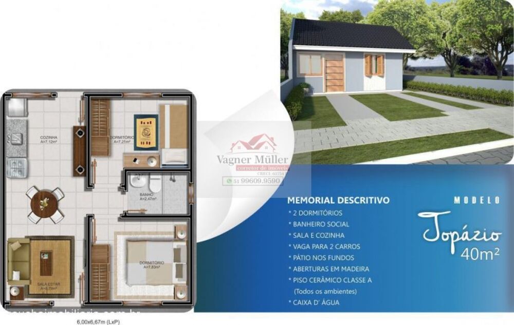 Casa, 2 quartos, 57 m² - Foto 3