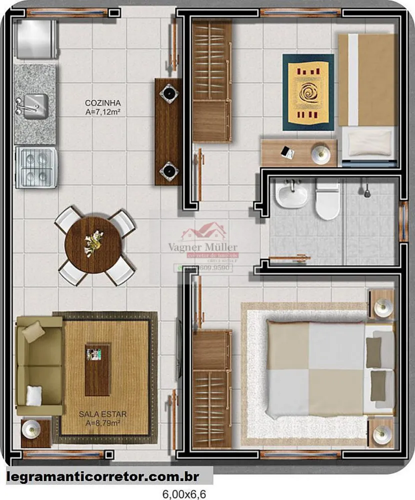 Casa, 2 quartos, 57 m² - Foto 3