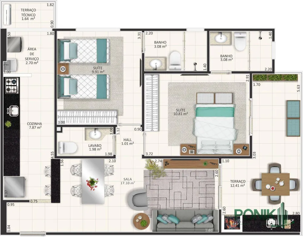 Apartamento, 2 quartos, 79 m² - Foto 2