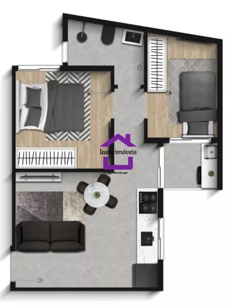 Apartamento à venda com 2 quartos, 37m² - Foto 2