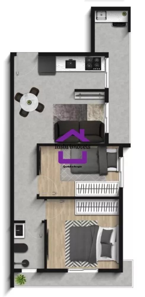 Apartamento à venda com 2 quartos, 37m² - Foto 3