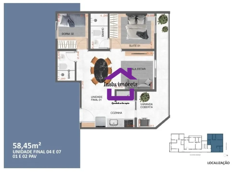 Apartamento, 2 quartos, 58 m² - Foto 1