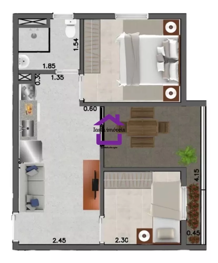 Apartamento à venda com 2 quartos, 38m² - Foto 2